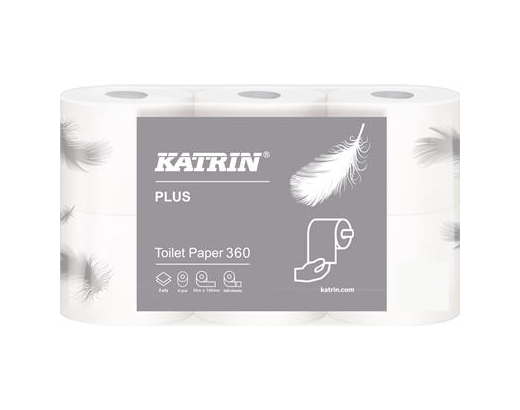 Toiletpapir alm. Katrin Plus 360 hvid 2-lag 50 m.//